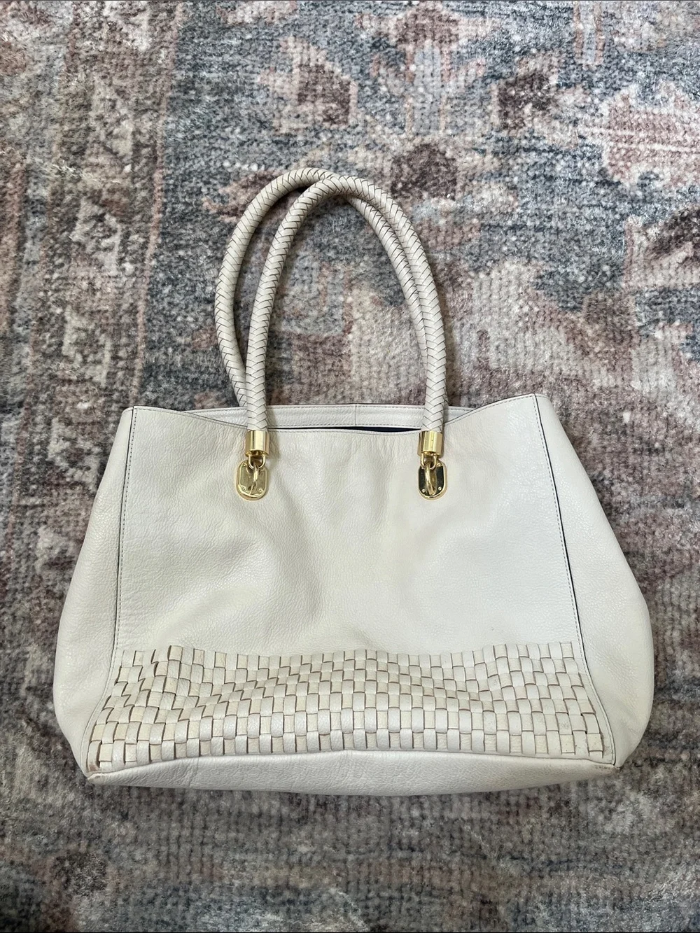 Cole Haan Benson Novelty Weave leather tote